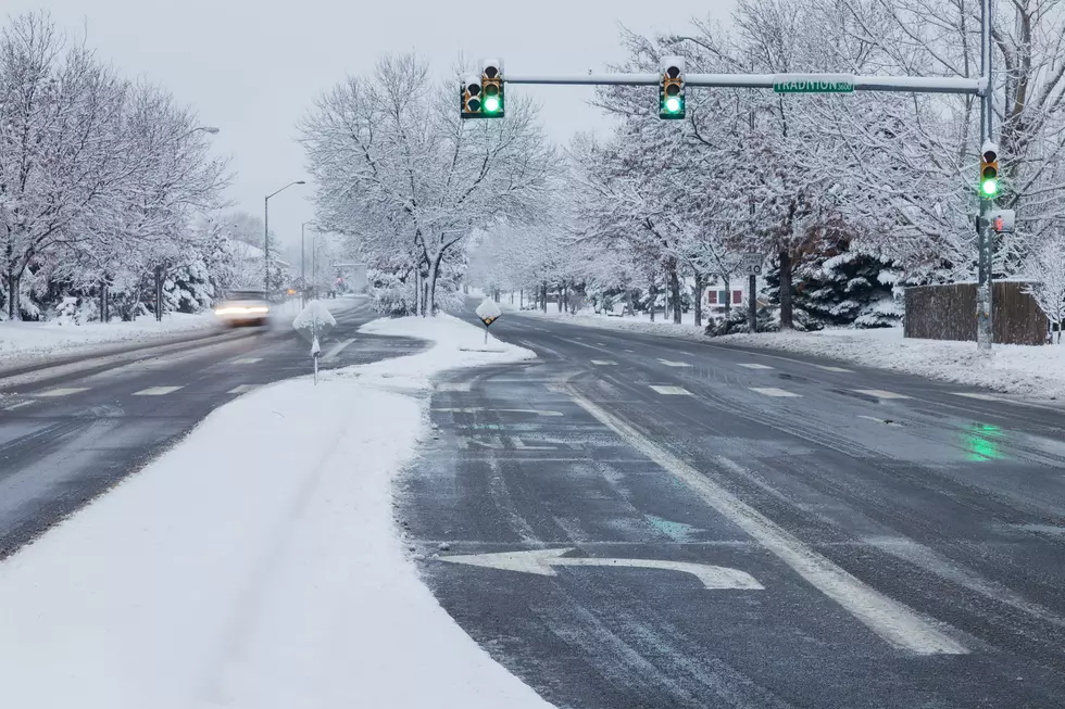 winter snowstorm on streets of Fort Collins, Colorado